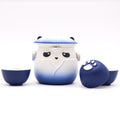 Sky Blue Panda Teapot Set With Three Cups