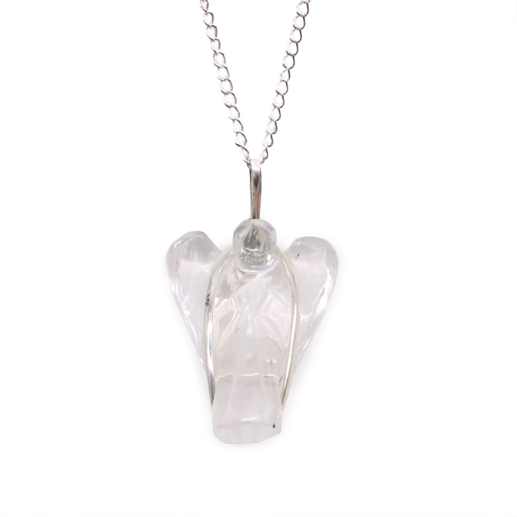 Rock Quartz Guardian Angel Gemstone Pendant
