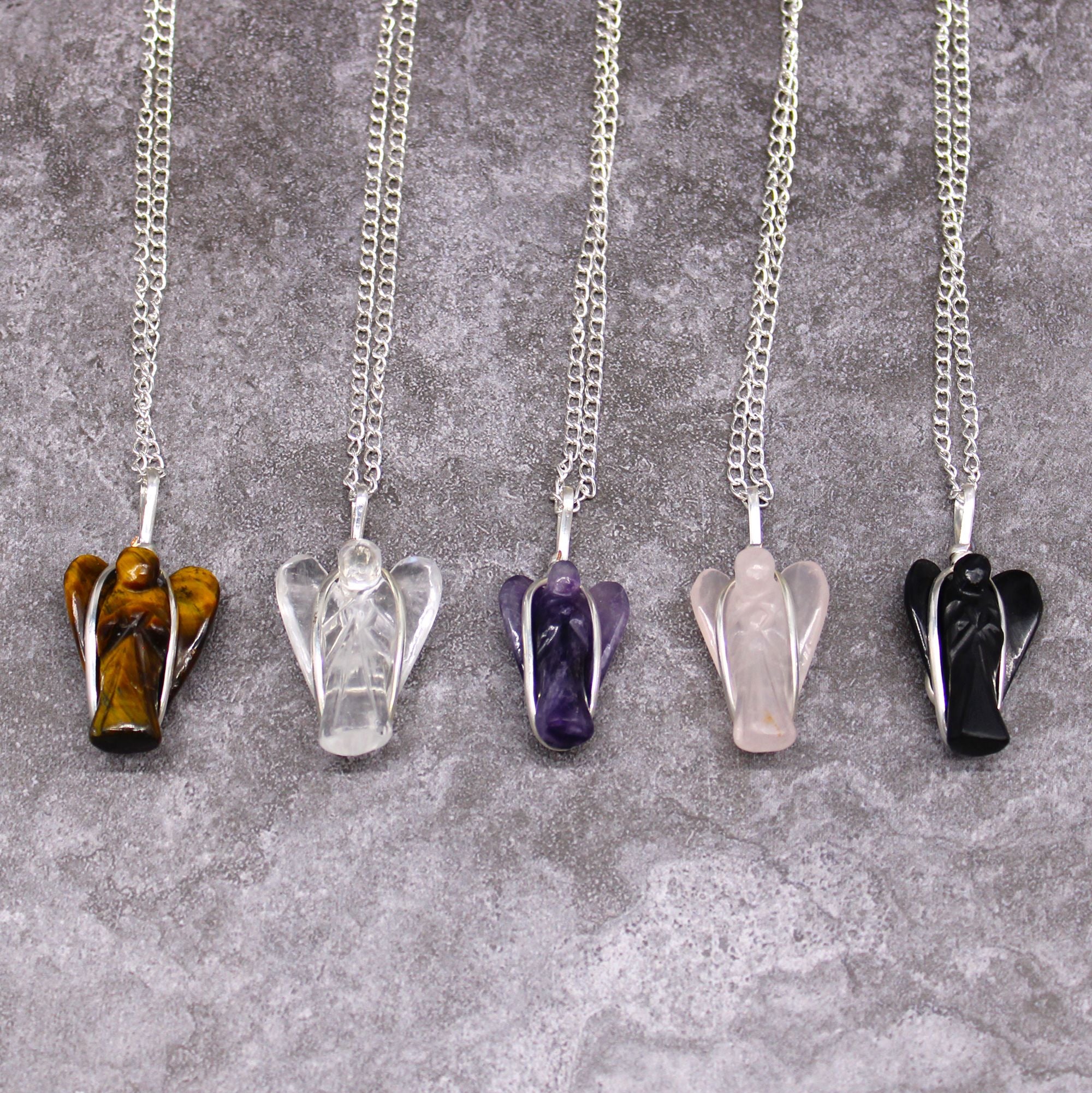 Amethyst Guardian Angel Gemstone Pendant