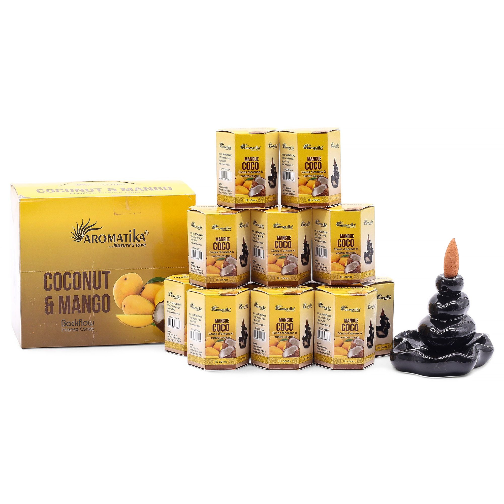 Coconut And Mango Masala Backflow Incense Cones - Pack of 10