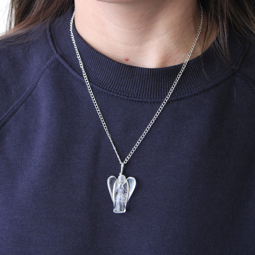 Rock Quartz Guardian Angel Gemstone Pendant