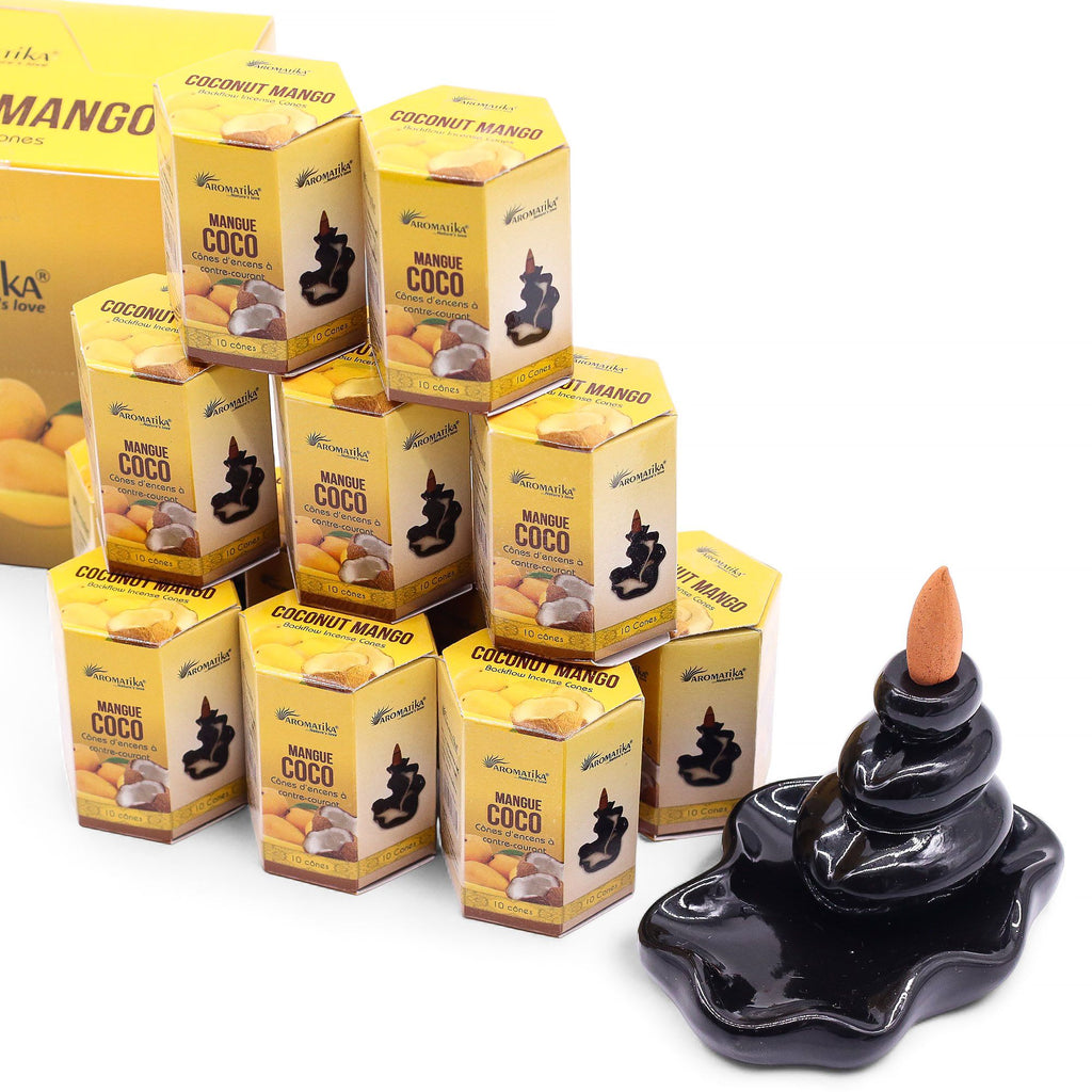 Coconut And Mango Masala Backflow Incense Cones - Pack of 10