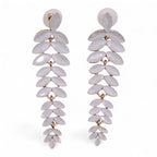 Pearl Vintage Glass Long Drop Earrings