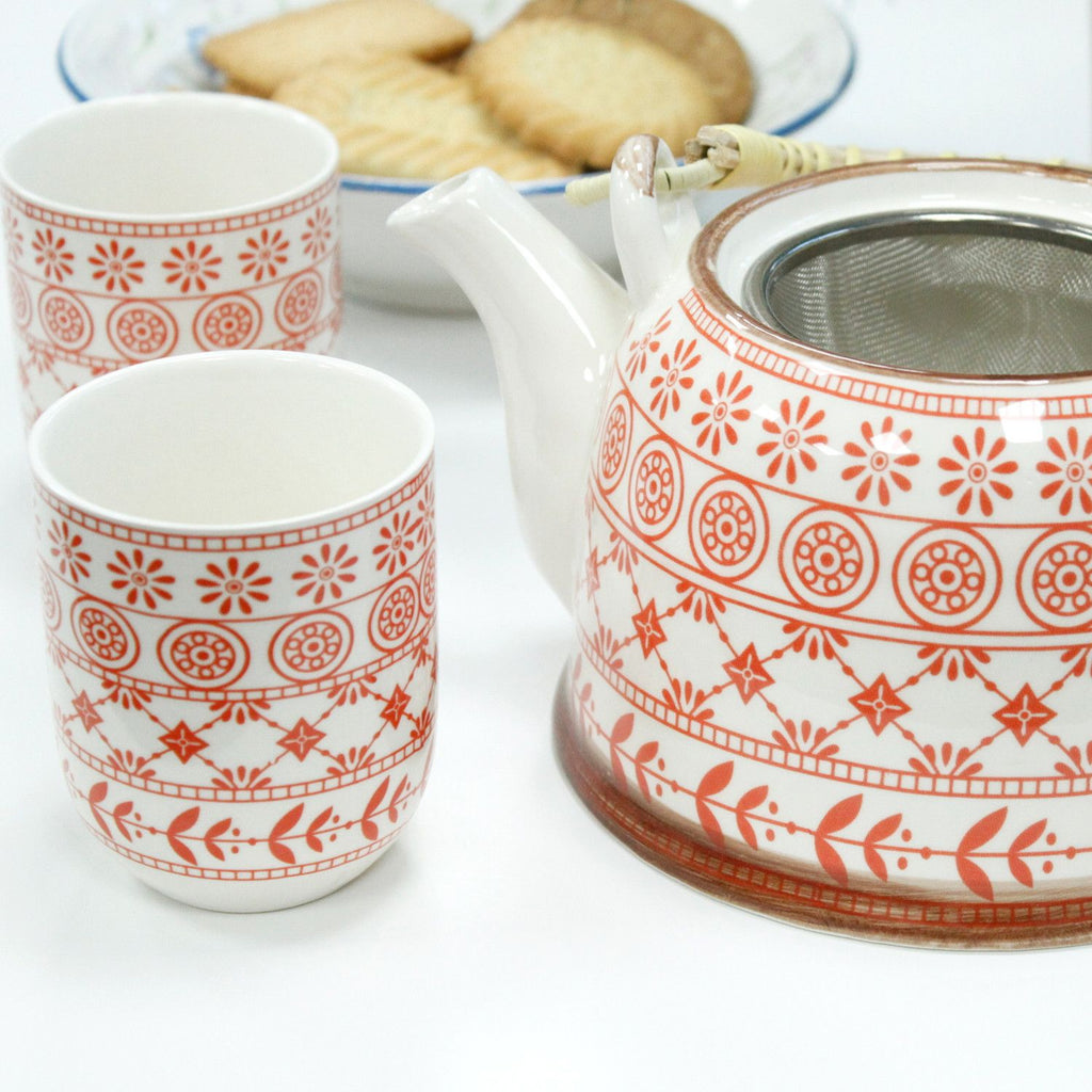 Amber Herbal Teapot Set With Six Cups