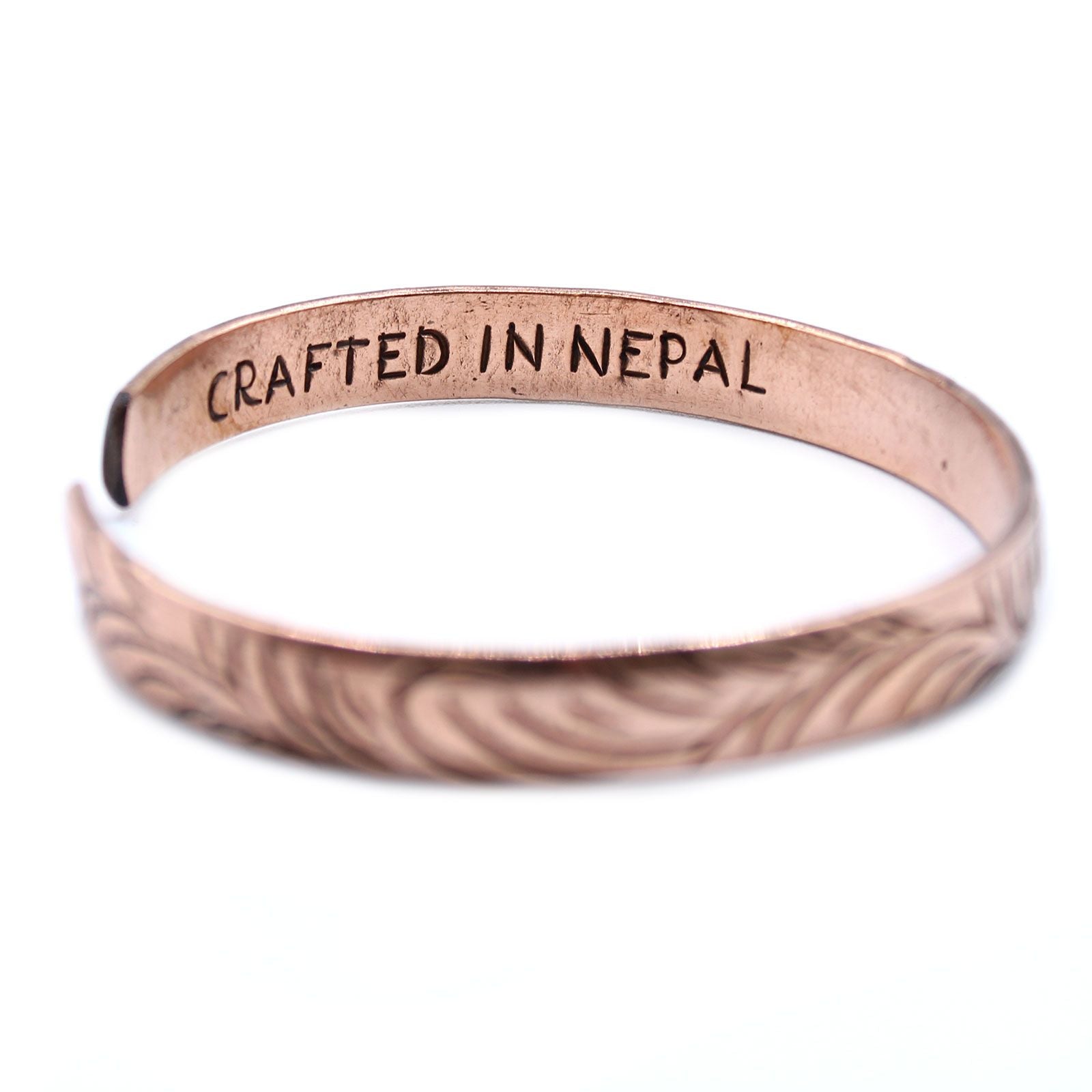 Slim Tribal Swirls Copper Tibetan Bracelet