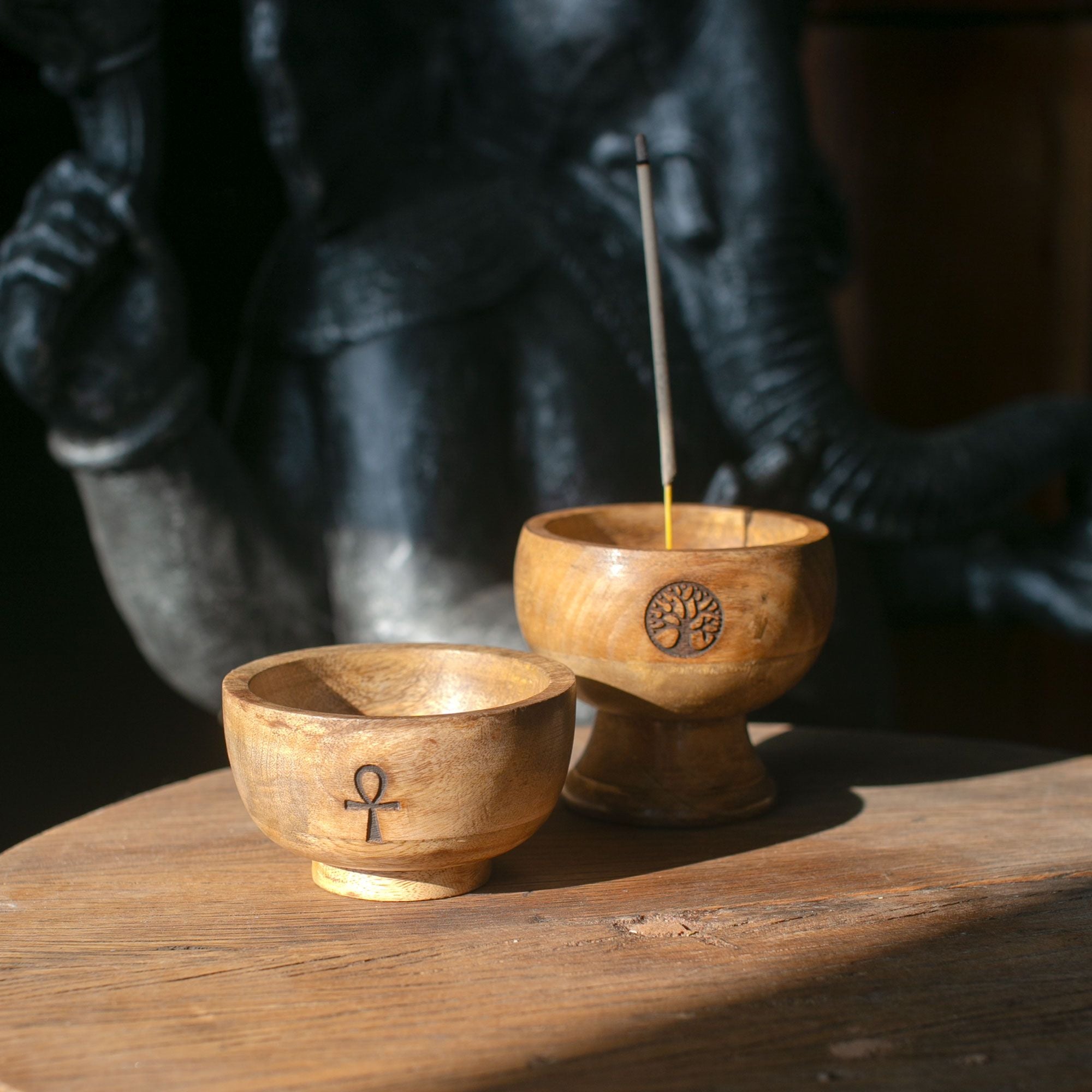 Large Om Ritual Bowl Incense Cone And Stick Holder - 11 x 6cm