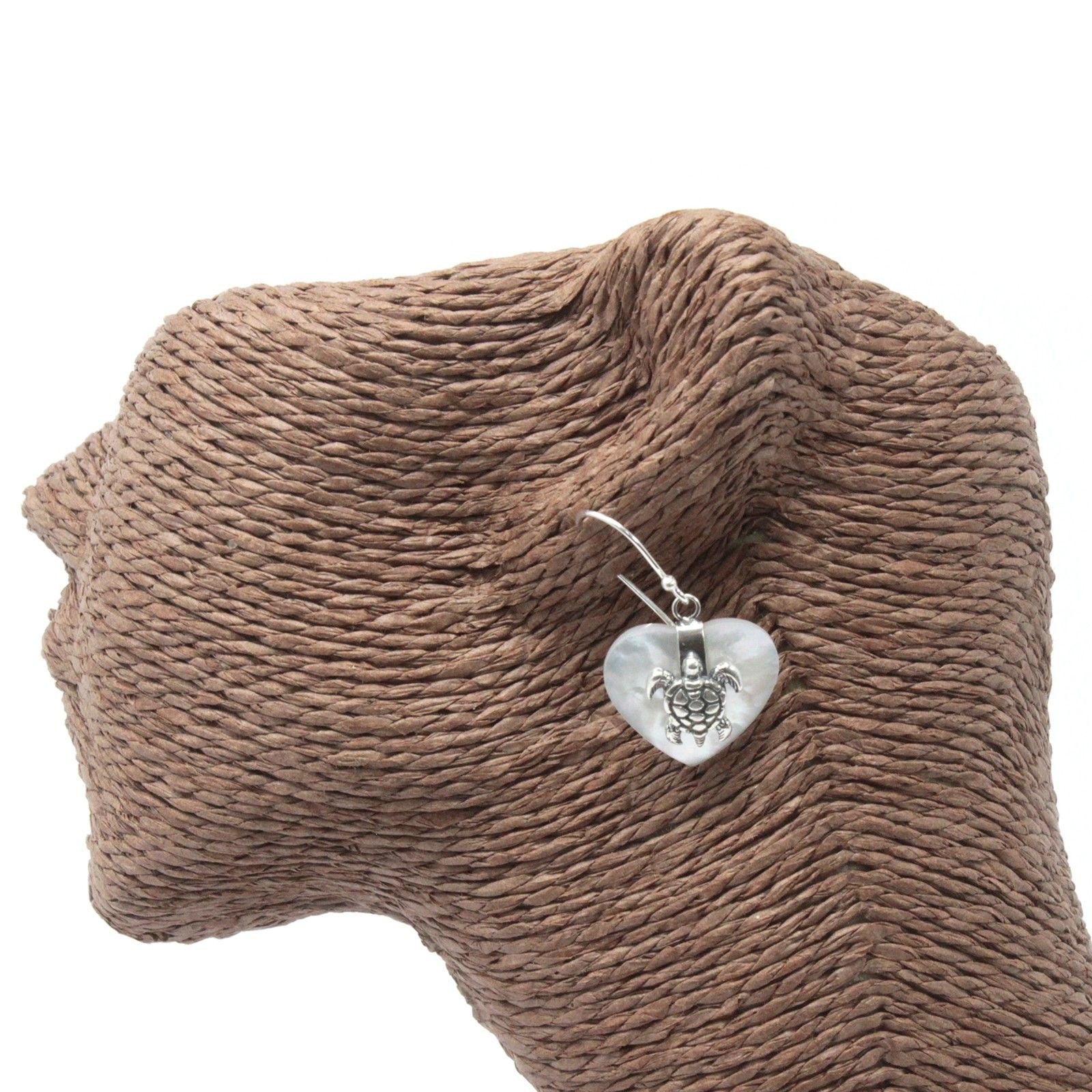 Mother of Pearl Sea Turtle Shell Earrings - 925 Silver