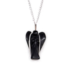 Black Agate Guardian Angel Gemstone Pendant