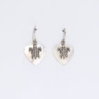 Mother of Pearl Sea Turtle Shell Earrings - 925 Silver