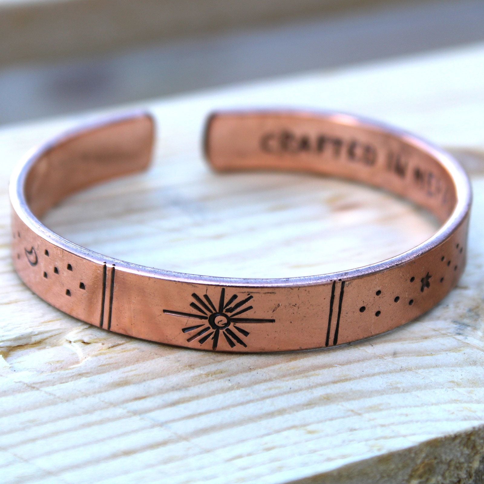 Copper Inspiration Bracelet - Sun, Moon and Stars