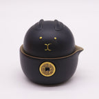 Black Money Cat Teapot Set With Two Cups - Travel Pack
