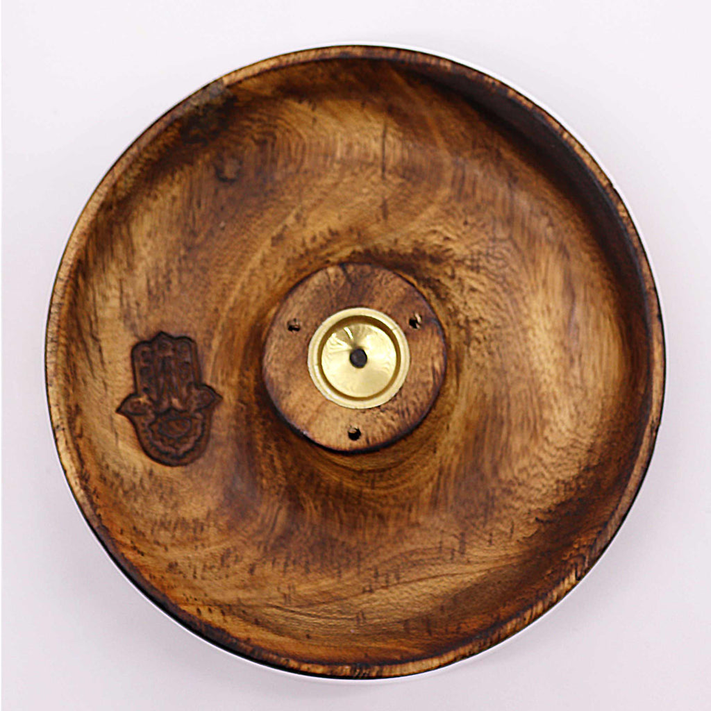 Hamsa Wooden Incense Stick And Cone Burner Disc