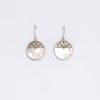 Mother of Pearl Classic Disc Shell Earrings - 925 Silver