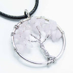 Rose Quartz Tree of Life Gemstone Pendant