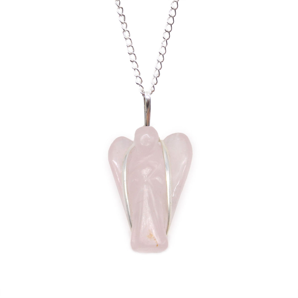 Rose Quartz Guardian Angel Gemstone Pendant