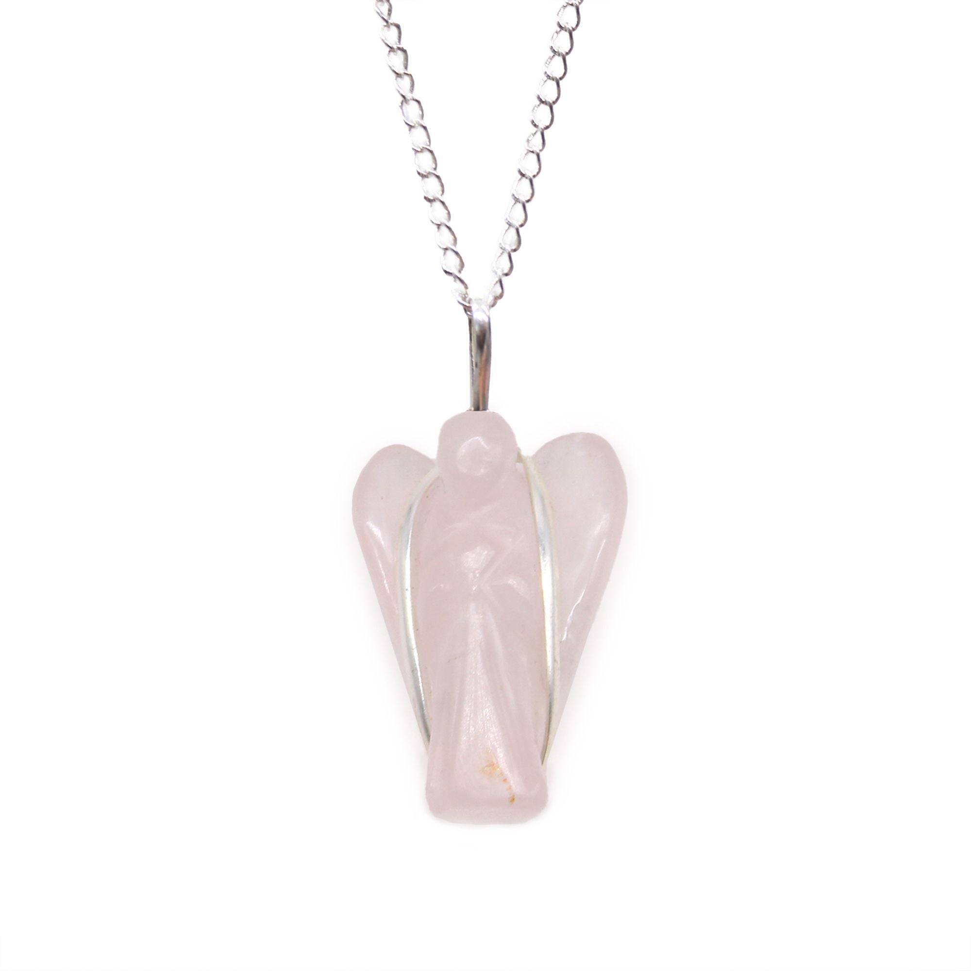 Rose Quartz Guardian Angel Gemstone Pendant