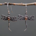 Gold and Silver Dragonfly Earrings