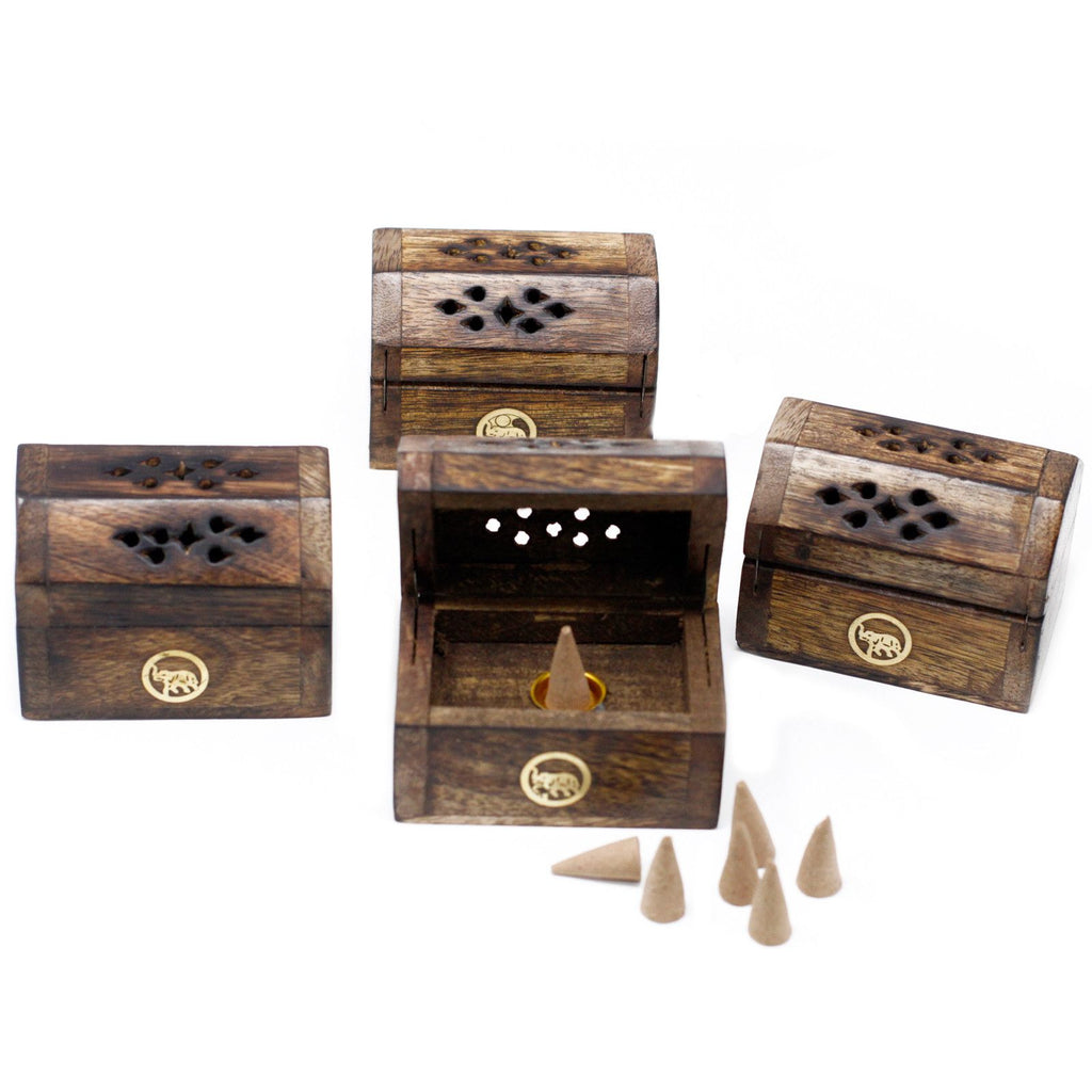 Mini Mango Wood Incense Cone Smoke Box