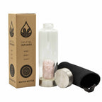 Rejuvenating Rose Quartz Crystal Infused Glass Water Bottle - Chips