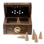 Mini Mango Wood Incense Cone Smoke Box