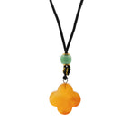 Red Jade Clover Cord Gemstone Pendant