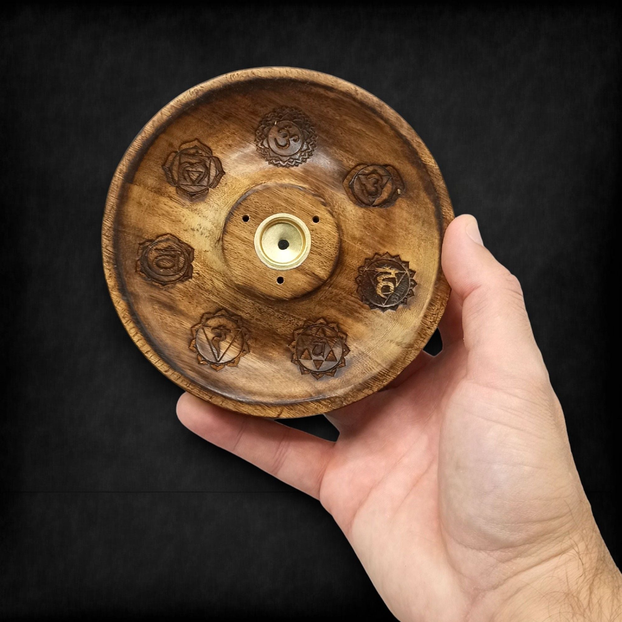 7 Chakra Wooden Incense Stick And Cone Burner Disc