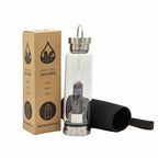 Relaxing Amethyst Crystal Infused Glass Water Bottle - Obelisk