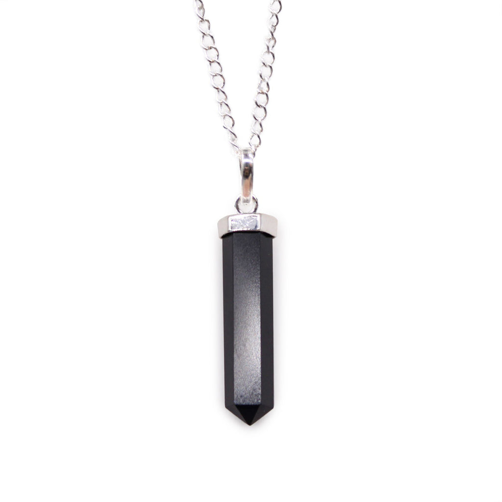 Black Agate Classic Point Gemstone Pendant