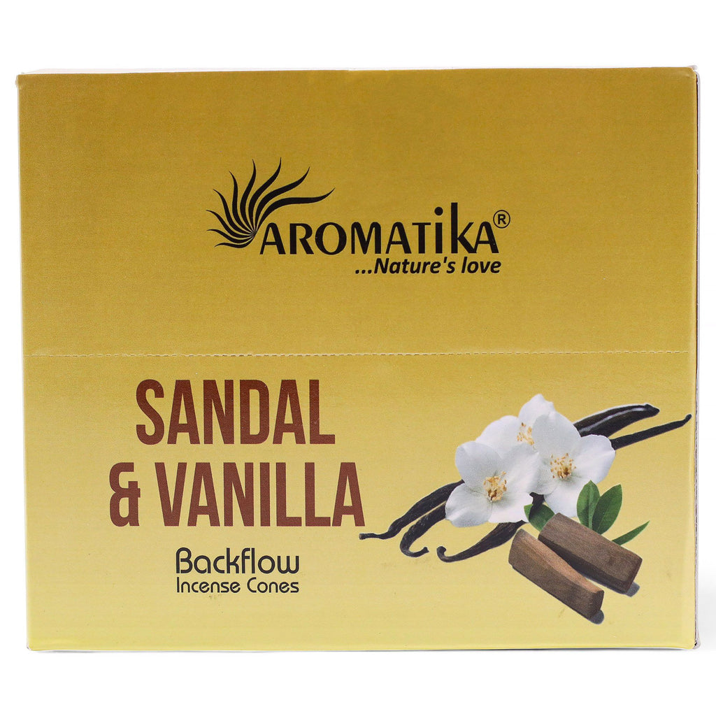 Sandalwood And Vanilla Masala Backflow Incense Cones - Pack of 10