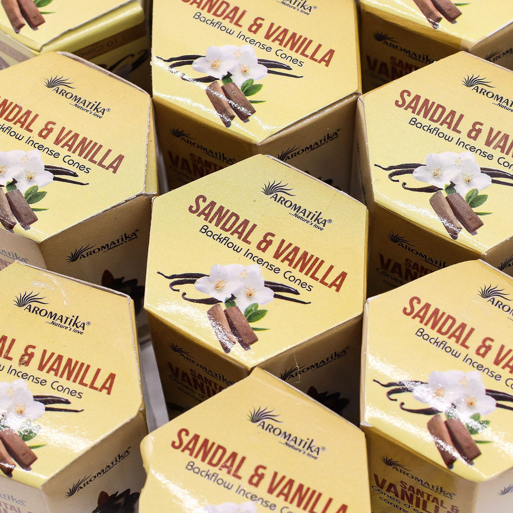 Sandalwood And Vanilla Masala Backflow Incense Cones - Pack of 10