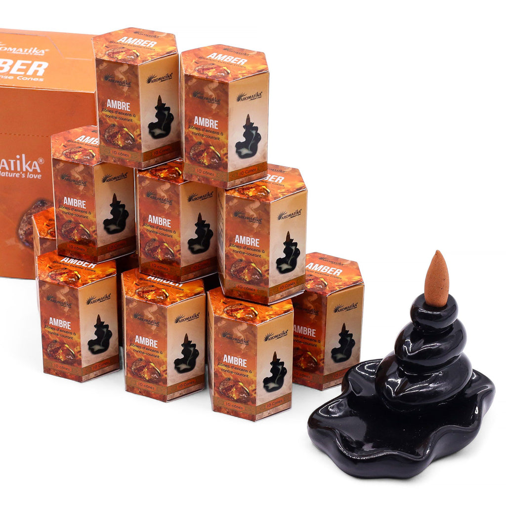 Amber Masala Backflow Incense Cones - Pack of 10