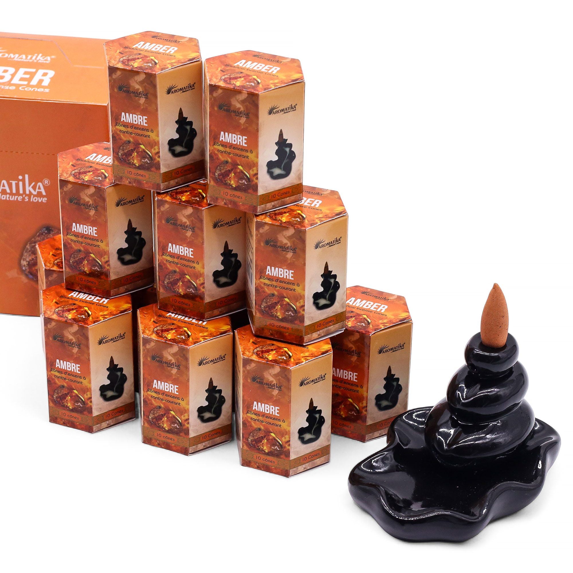 Amber Masala Backflow Incense Cones - Pack of 10