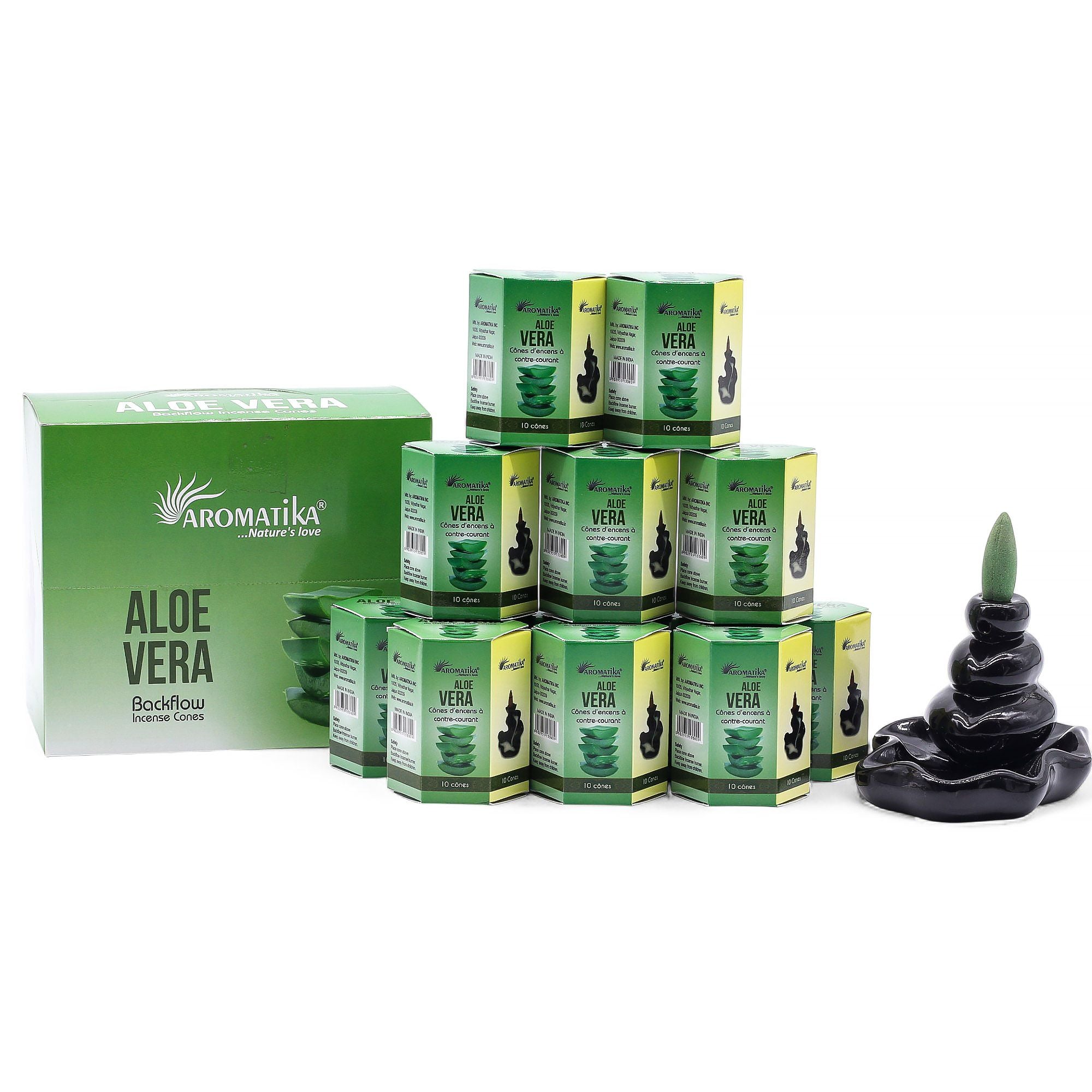 Aloe Vera Masala Backflow Incense Cones - Pack of 10