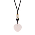 Rose Quartz Heart Cord Gemstone Necklace
