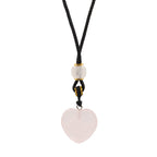 Rose Quartz Heart Cord Gemstone Necklace