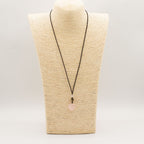 Rose Quartz Heart Cord Gemstone Necklace