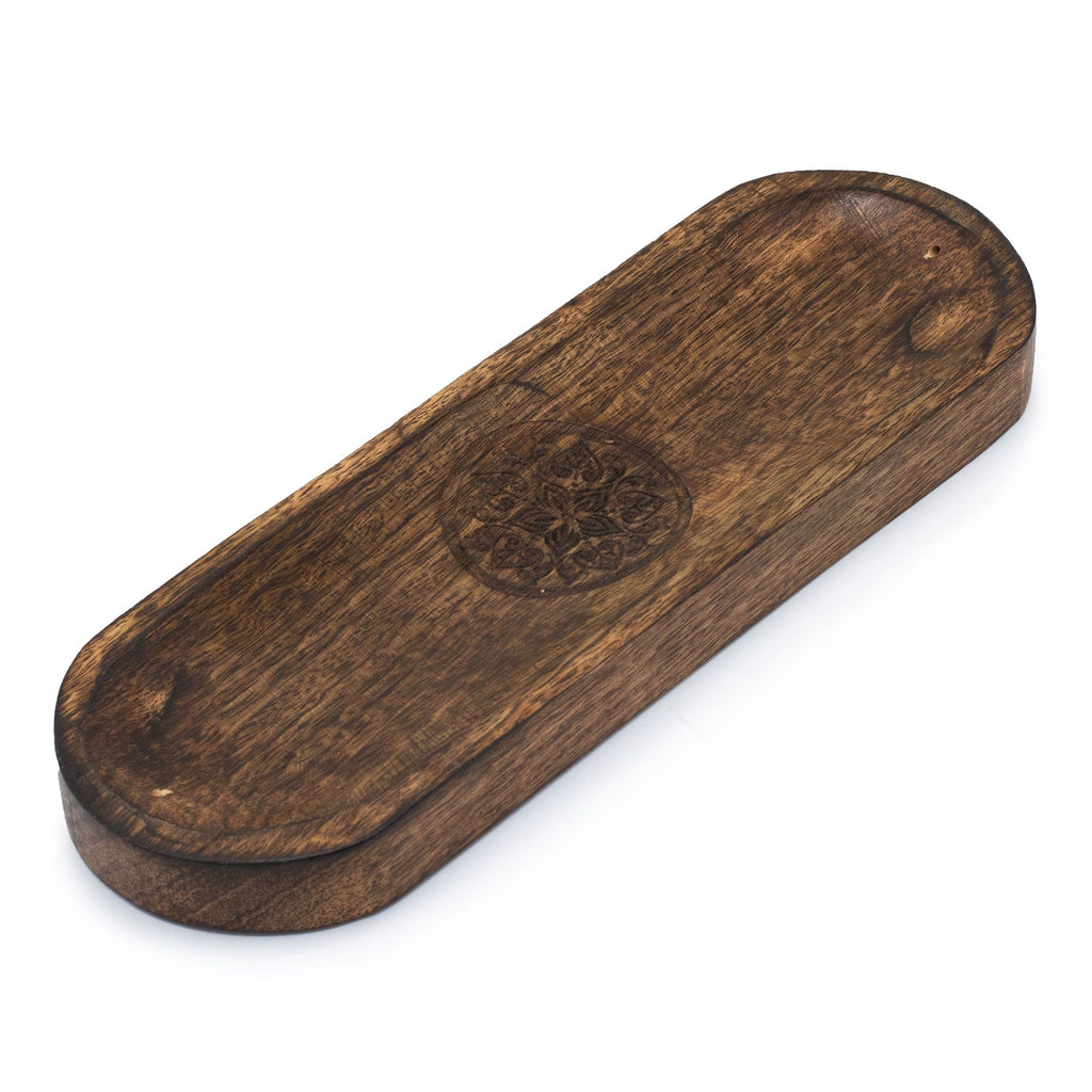 Large Mandala Wooden Incense Stick Tray - 30 x 10cm