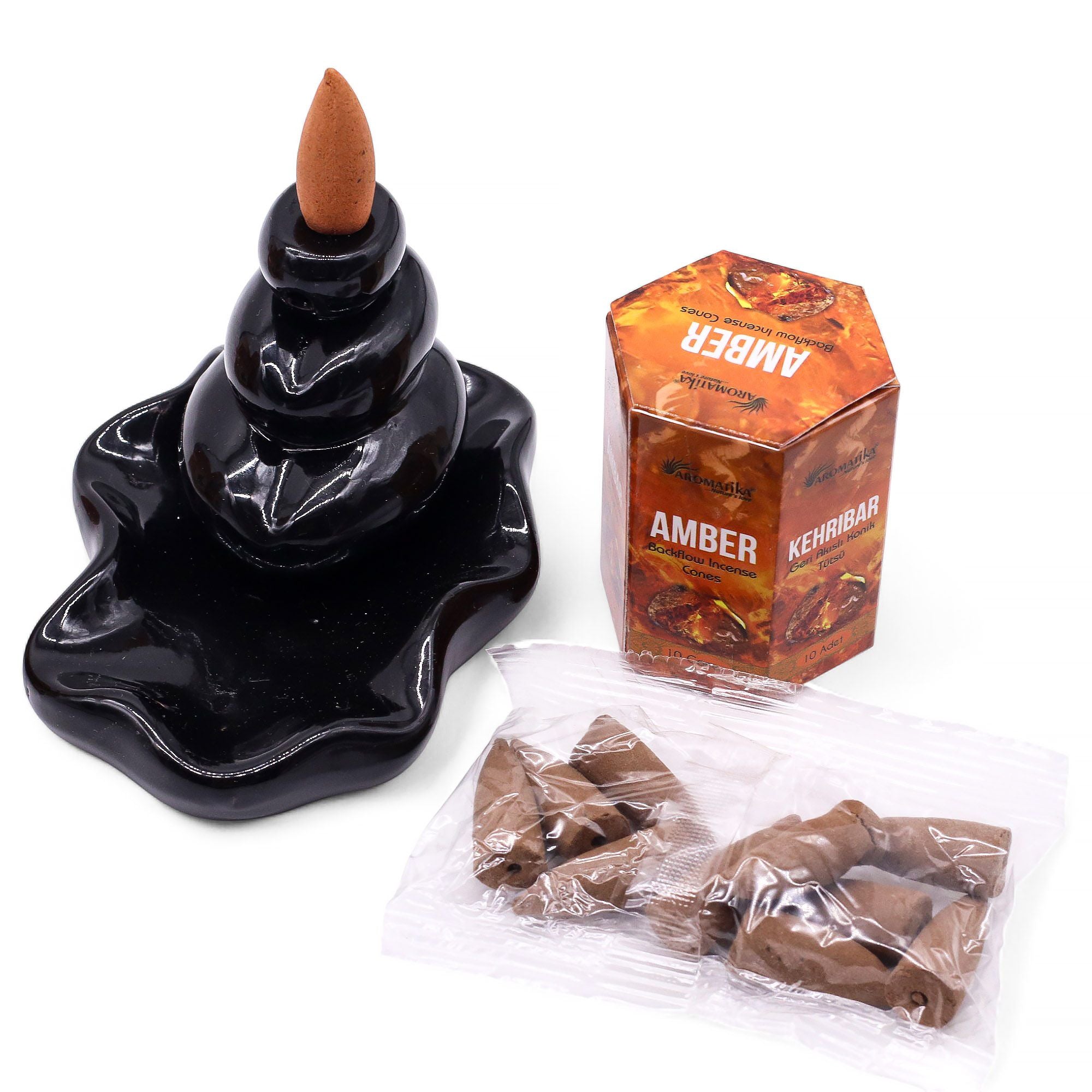 Amber Masala Backflow Incense Cones - Pack of 10