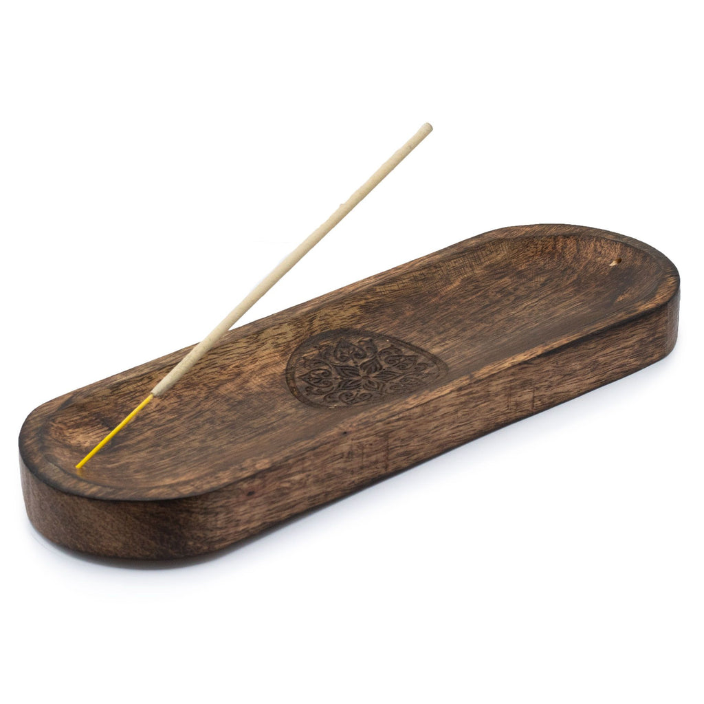 Large Mandala Wooden Incense Stick Tray - 30 x 10cm