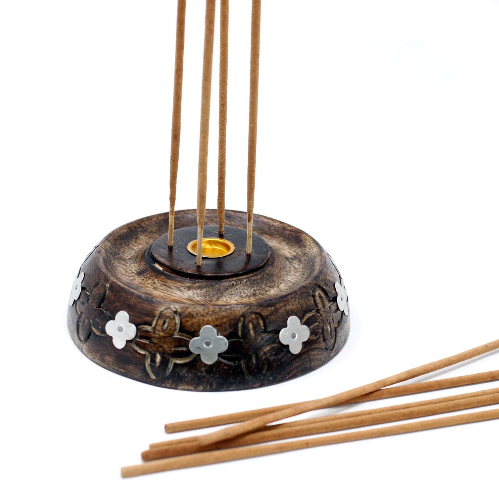Mango Wood Cone And Stick Incense Burner - Ash Design