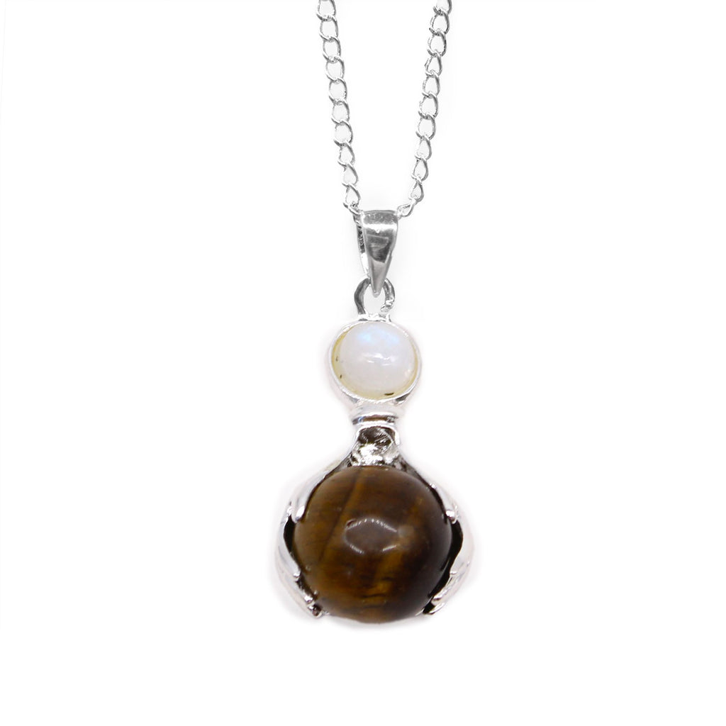 Tiger Eye Healing Hands Gemstone Pendant