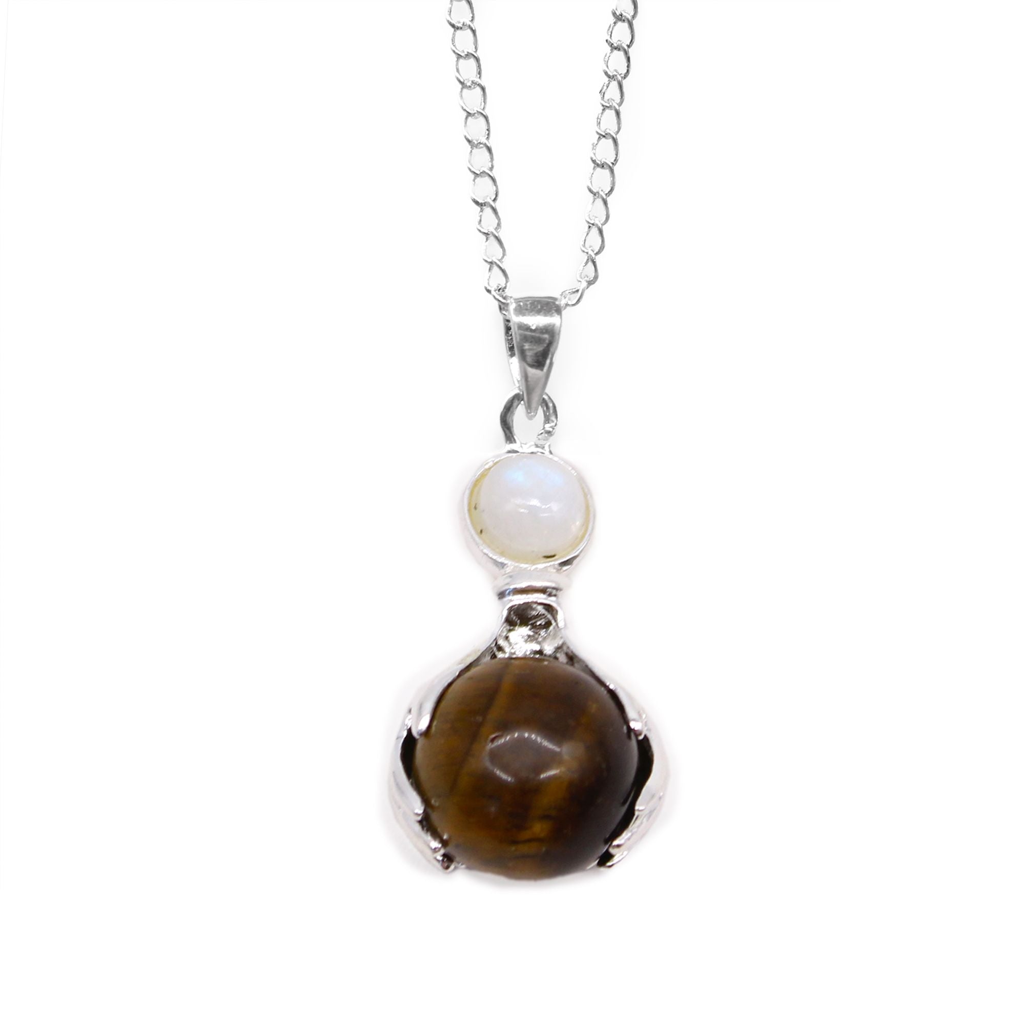 Tiger Eye Healing Hands Gemstone Pendant
