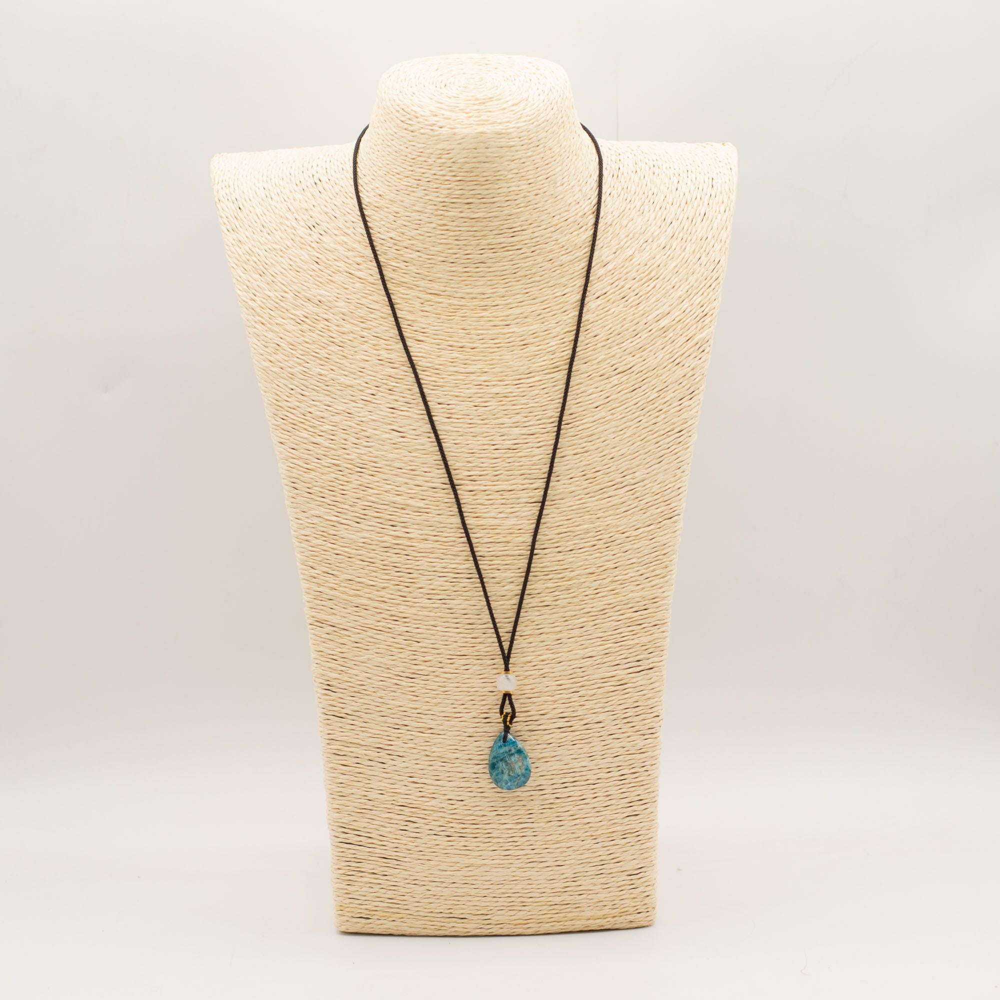 Howlite Teardrop Cord Gemstone Pendant