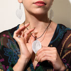 Silver Bravery Leaf Drop Earrings