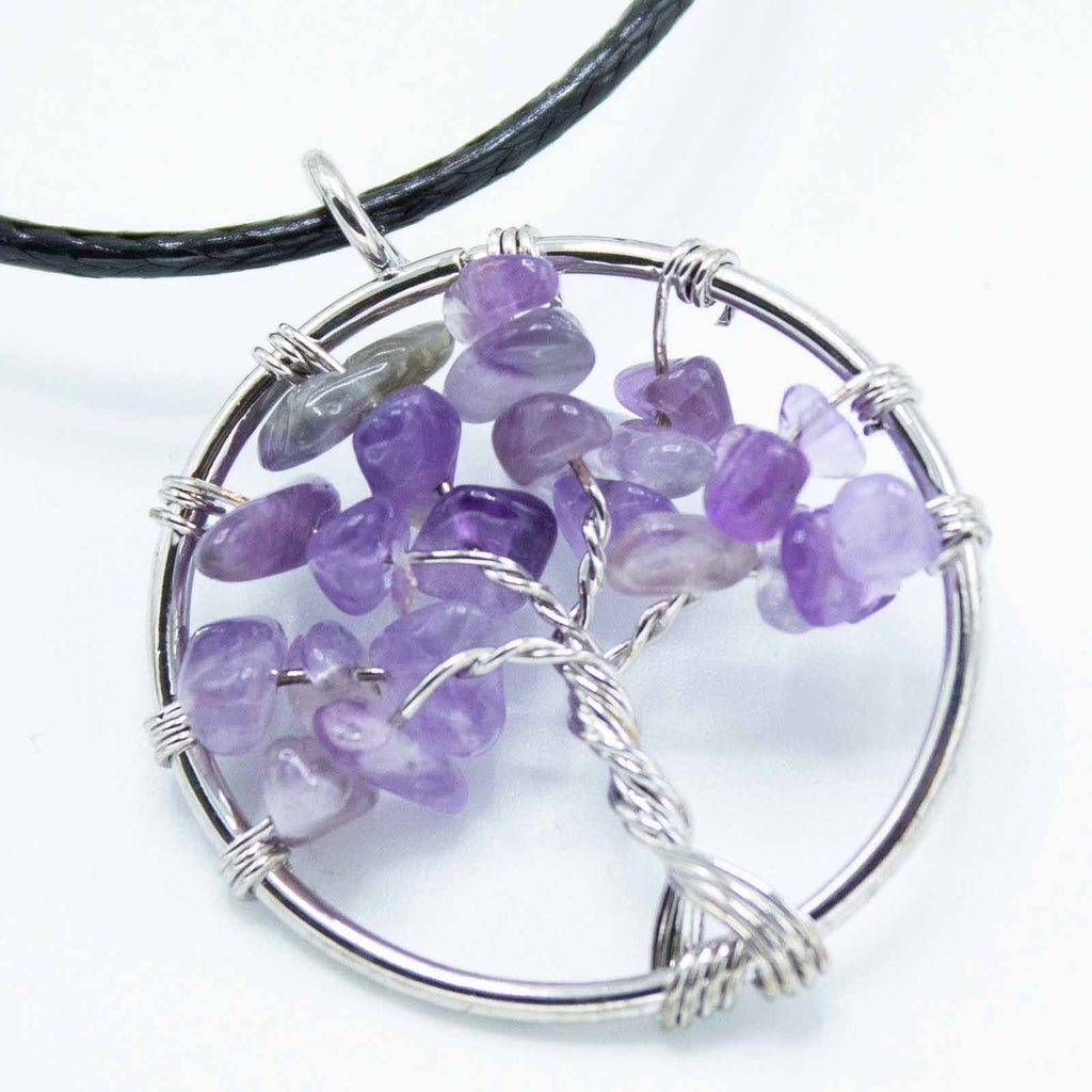 Amethyst Tree of Life Gemstone Pendant