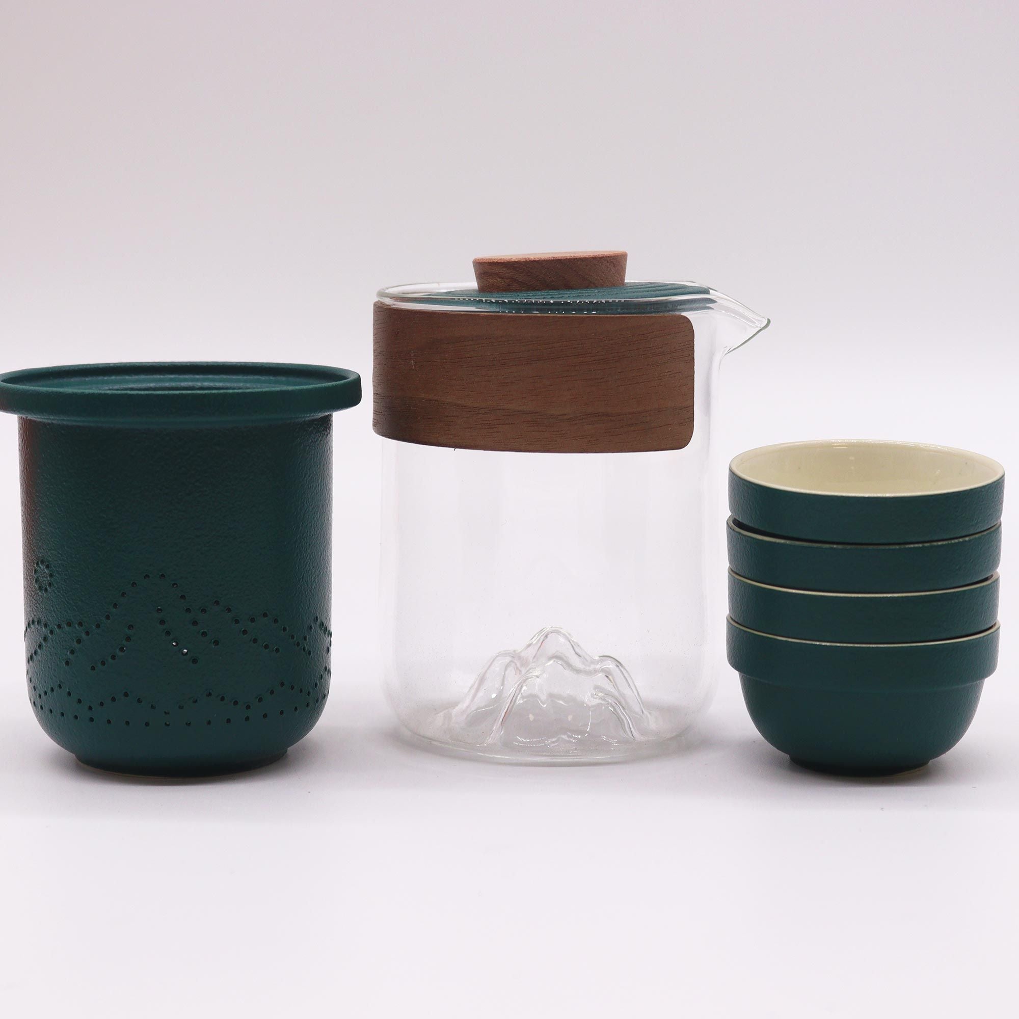 Travel Mountain Teapot Set With Four Cups