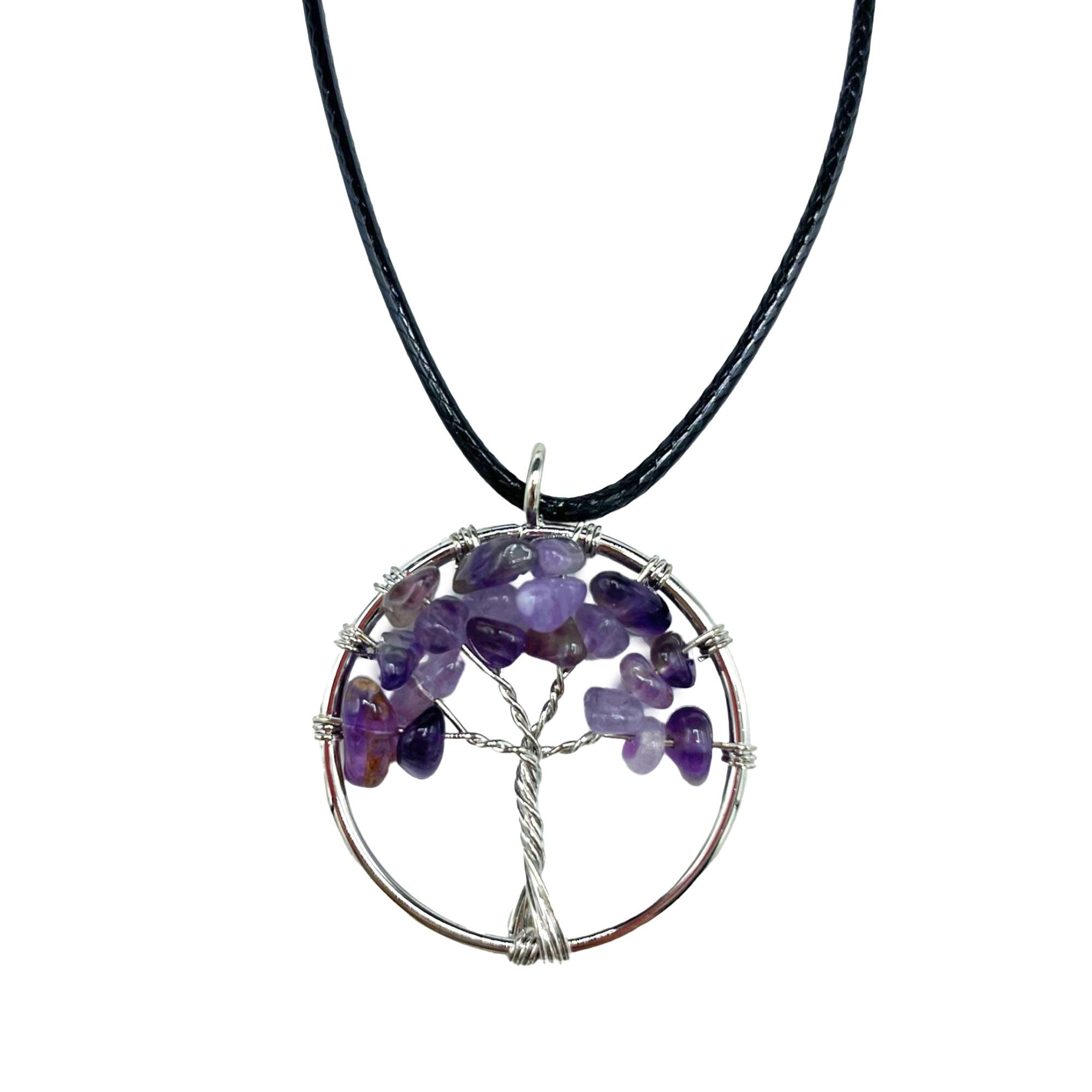 Amethyst Tree of Life Gemstone Pendant