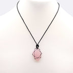 Rose Quartz Laced Gemstone Teardrop Pendant
