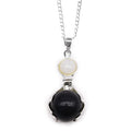 Black Agate Healing Hands Gemstone Pendant