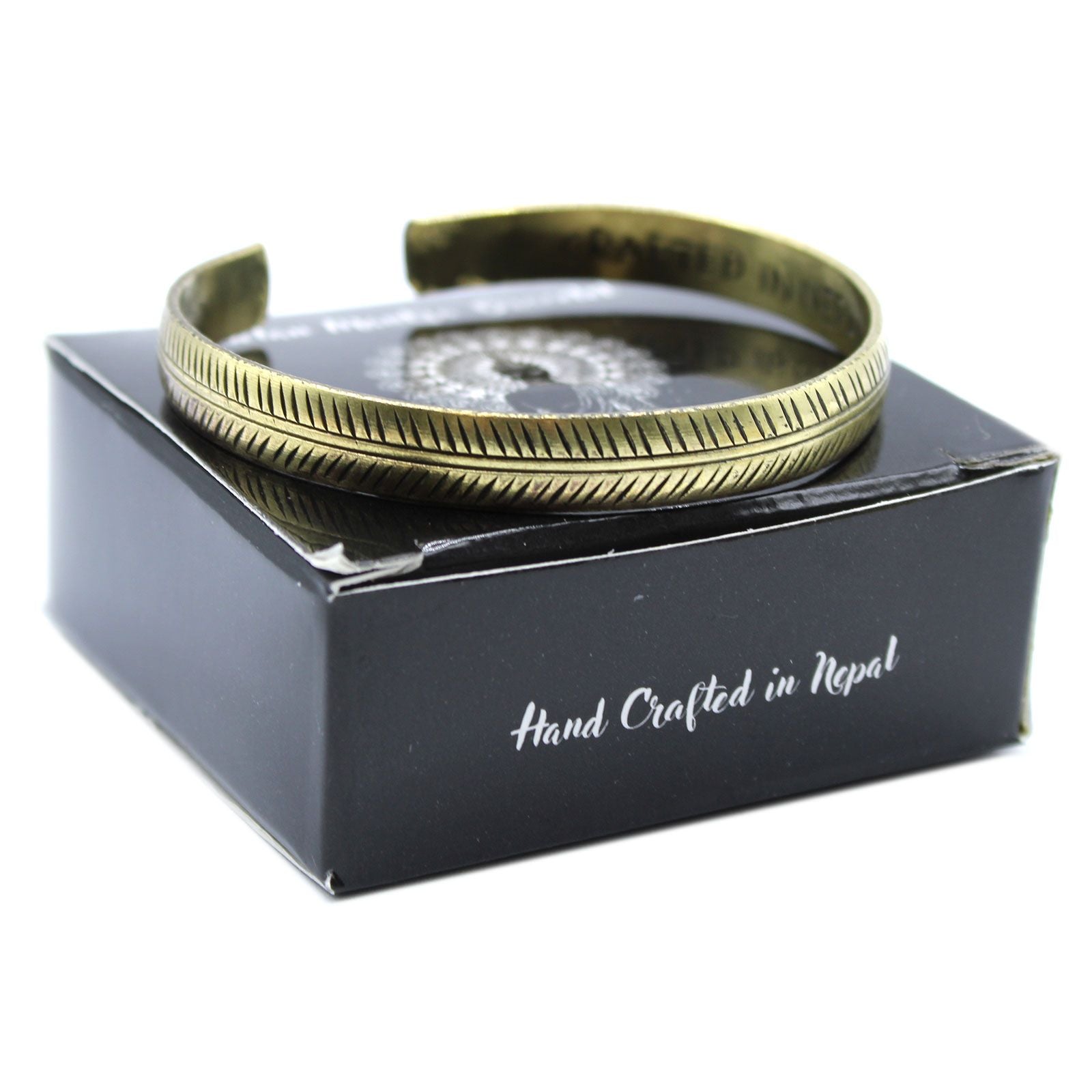 Slim Tribal Leaf Brass Tibetan Bracelet
